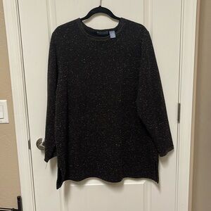 Liz&Me 1X 18/20 sweater black with speckled colors.